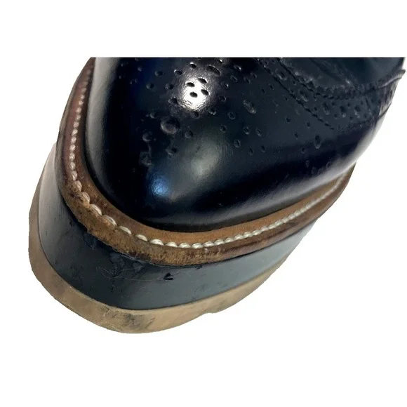 PRADA Wave Sole Black Wingtip Shoes 1E935G Size 36.5 US 6.5 Women 's Platform - Picture 6 of 14